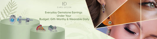 stylish women wearing semi-precious stone earrings that showcase everyday beauty and colourful fine jewellery.