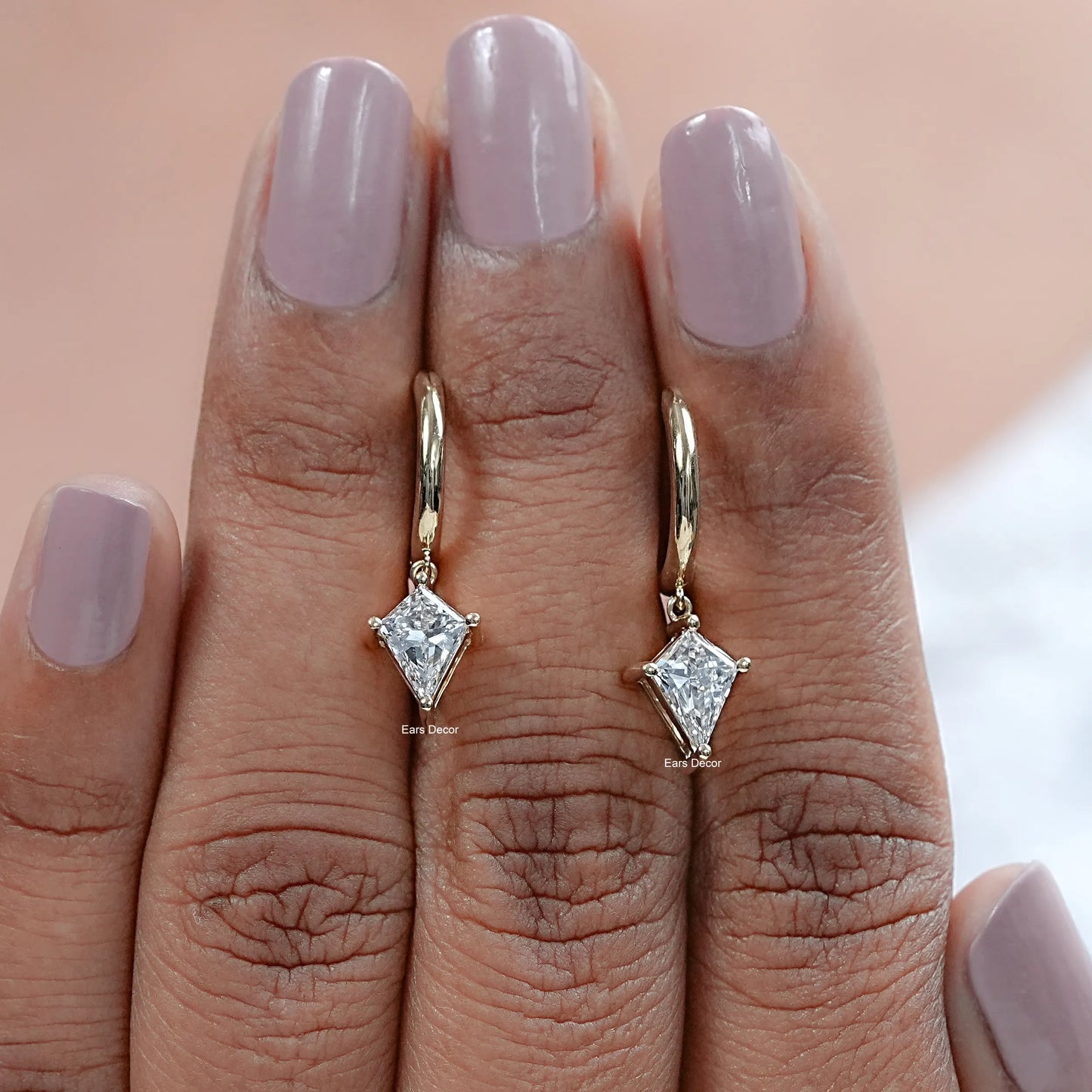 Kite Lab Diamond Drop Hoop Earrings