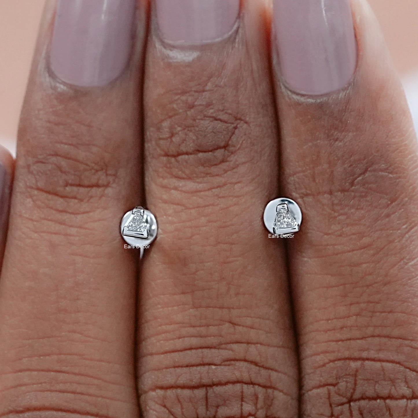 Calf'S Head Cut Lab Diamond Solitaire Earrings