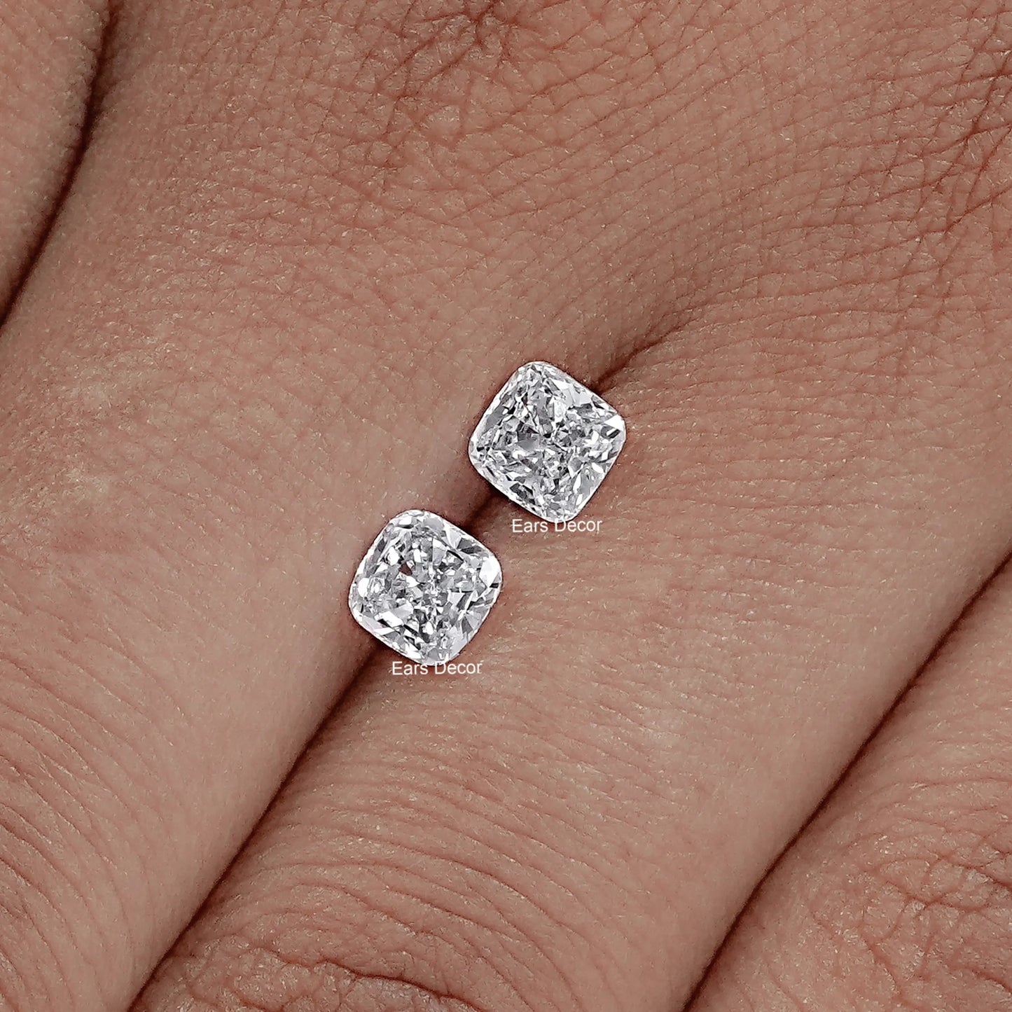Lab Diamond Cushion Cut Matching Pair