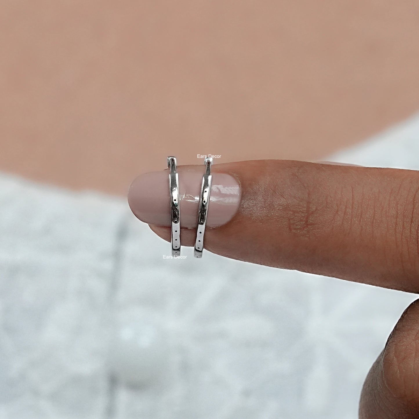 Round Lab Diamond In Out Hoop Earrings