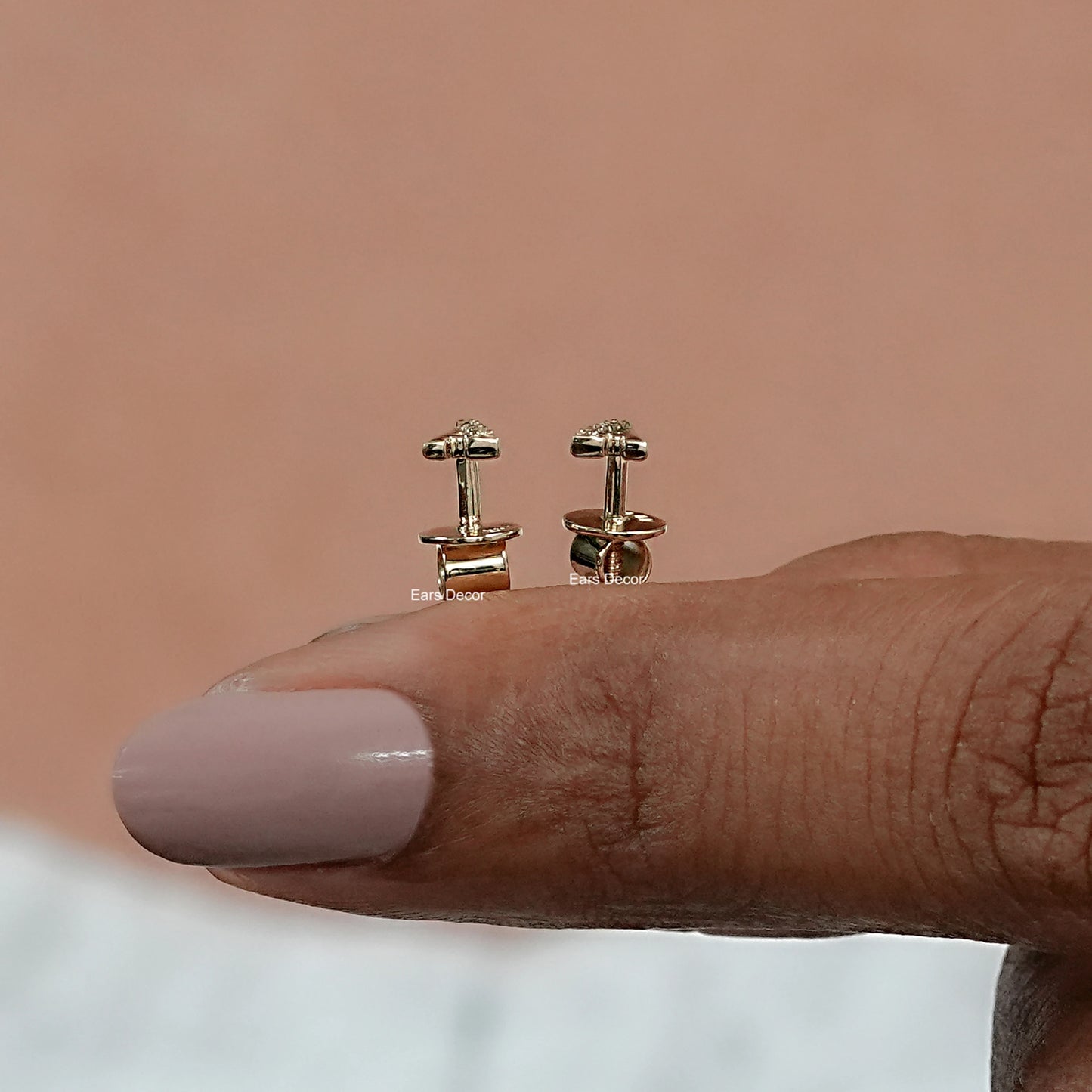 Lab Grown Diamond Initial Letter Stud Earrings