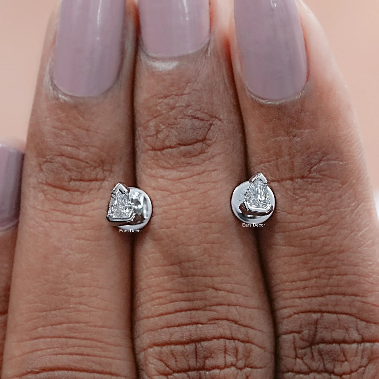 Arrow Cut Lab Diamond Stud Earrings