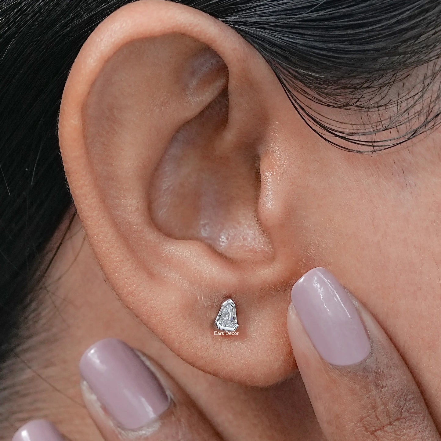 Arrow Cut Lab Diamond Stud Earrings