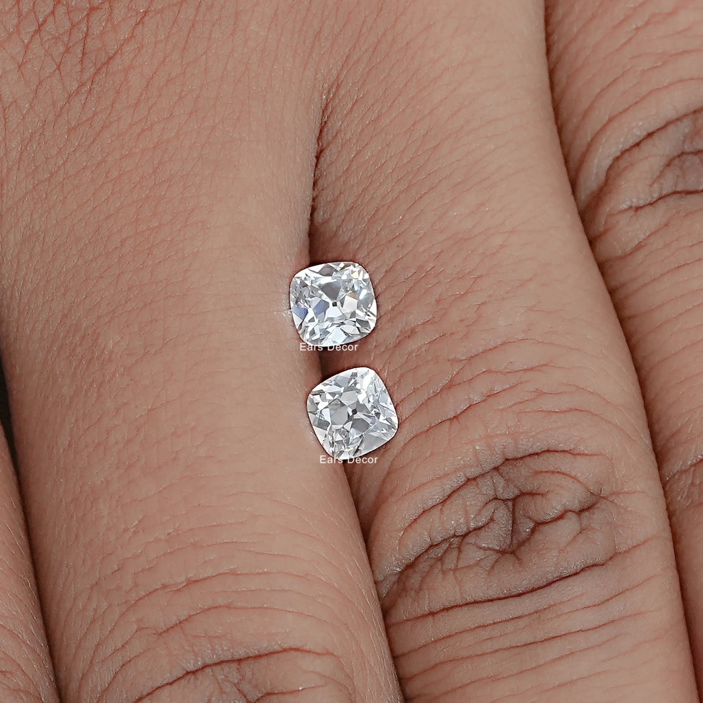 Old Mine Cushion Cut Lab Grown Diamond Pair