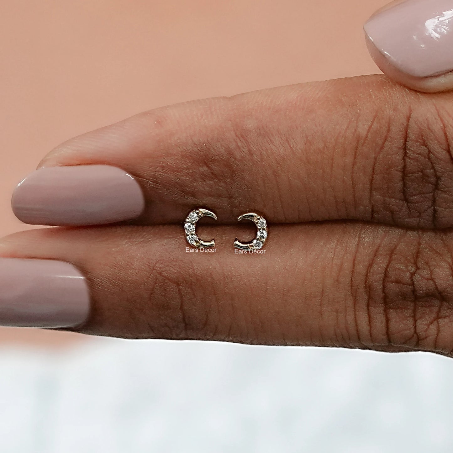 Round Cut Lab Grown Diamond Initial Letter Earrings