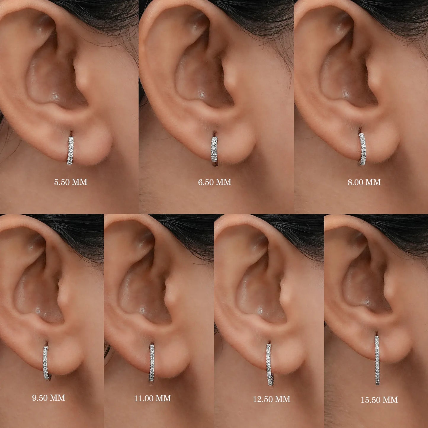 Round Lab Diamond In-Out Hoop Earrings