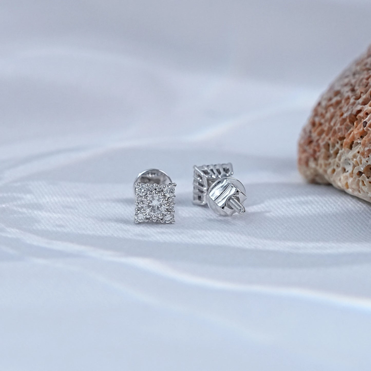 Round Cut Lab Diamond Dainty Stud Earrings