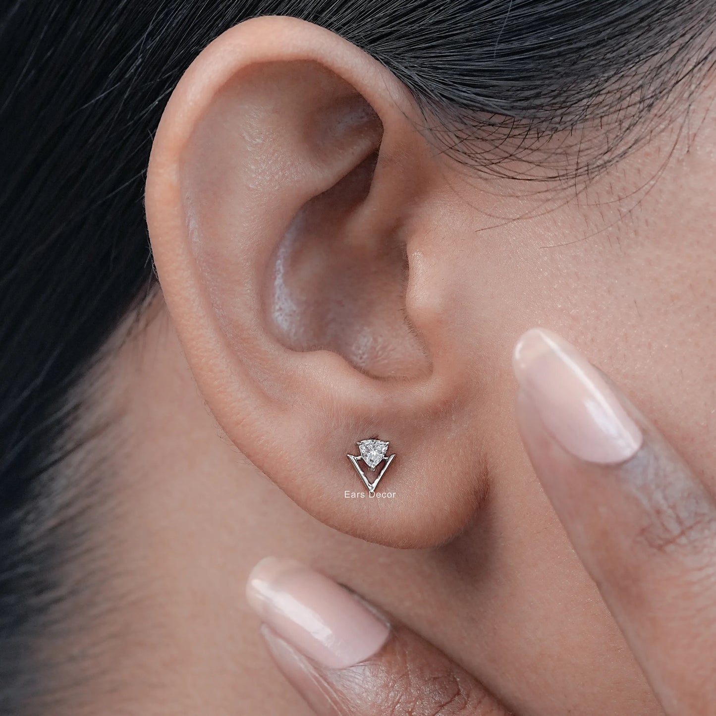 Trillion Cut Lab Diamond Stud Earrings