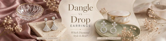 Dangle Earrings vs Drop Earrings featuring elegant diamond earrings in a luxury setting
