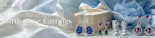 Birthstone earrings gift guide featuring diamond and gemstone earrings for every birth month