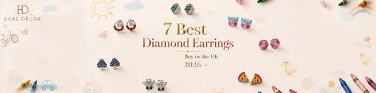 7 best diamond earrings for kids in the UK featuring colorful stud and hoop earrings