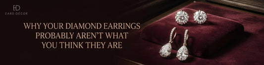 diamond earrings displayed on velvet, highlighting fine diamond earring craftsmanship and details.  