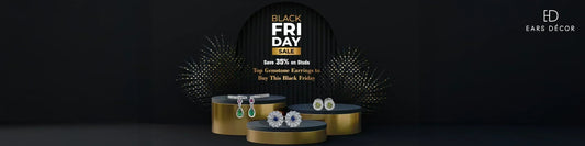 black friday jewellery sale with gemstone stud earrings - save 35% at ears decor