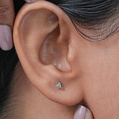 Calf'S Head Cut Lab Diamond Solitaire Earrings
