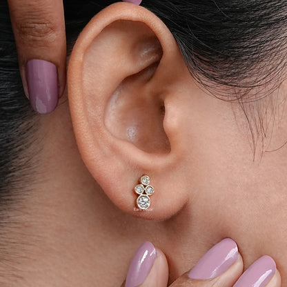 Round Shape Lab Diamond Minimalist Stud Earrings