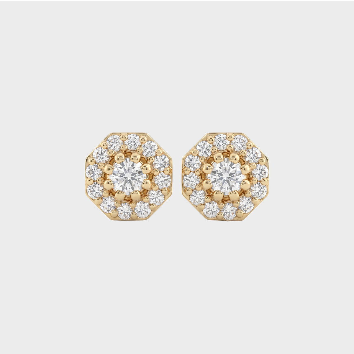 Brilliant Cut Round Lab Diamond Halo Stud Earrings