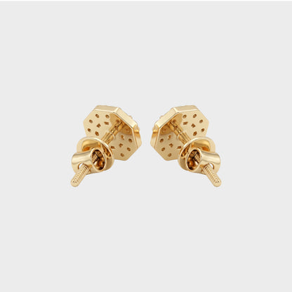 Round Cut Natural Diamond Halo Stud Earrings
