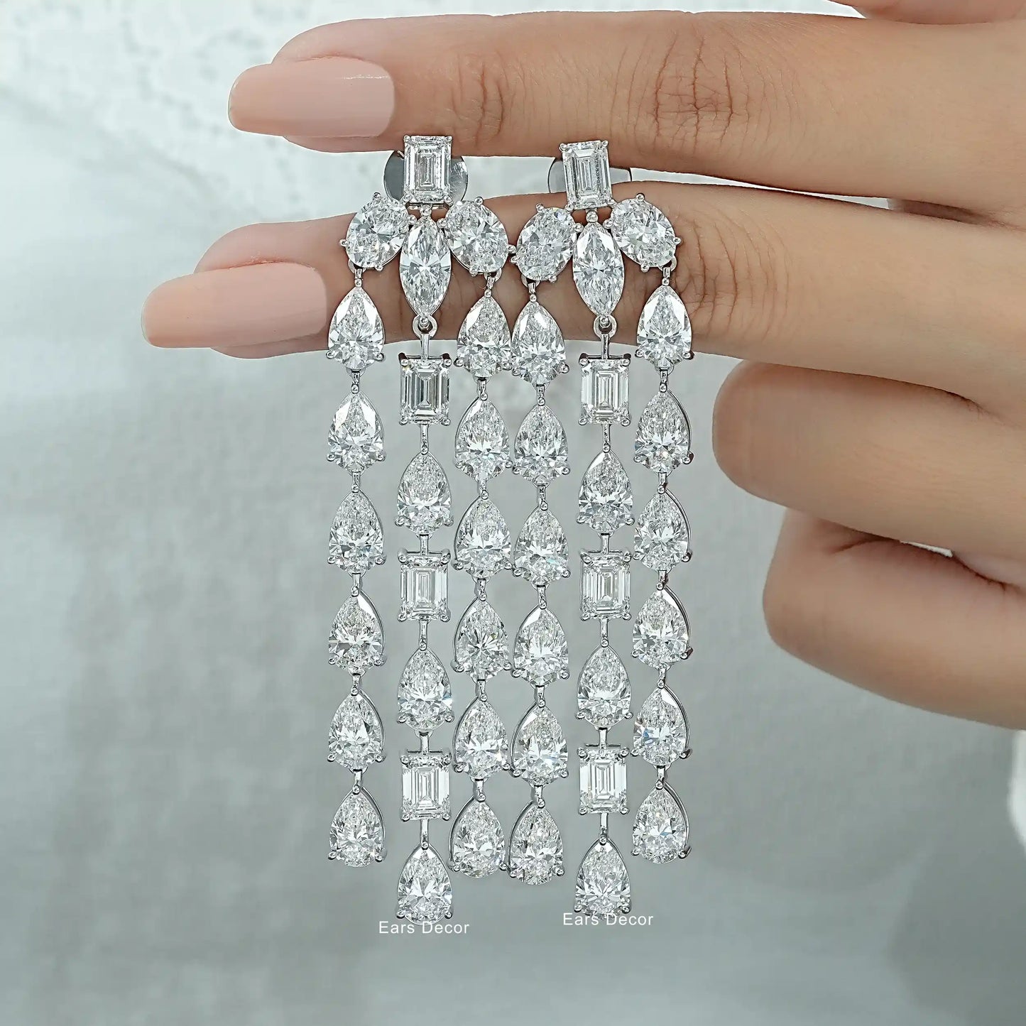 Multi Shape Lab Grown Diamond Chandelier Earring