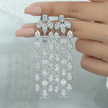 Multi Shape Lab Grown Diamond Chandelier Earring