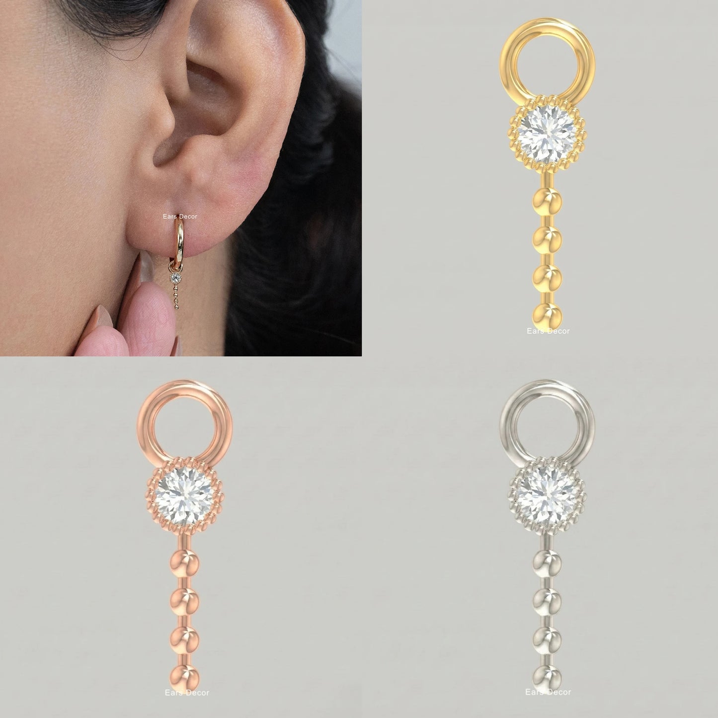 Ball Chain Huggie Hoop Earring