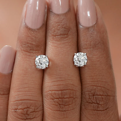 2.00 TCW OEC Round Lab Diamond Solitaire Stud Earrings