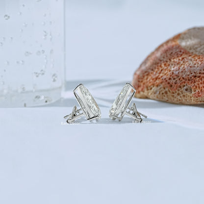 Clip On Pear Lab Diamond Stud Earrings