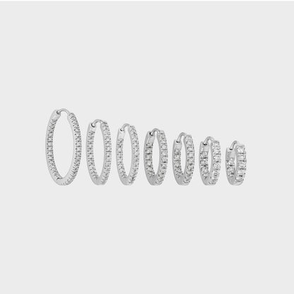 Round Lab Diamond In-Out Hoop Earrings
