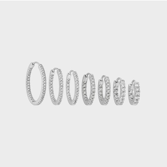 Round Cut Natural In-Out Hoop Earrings