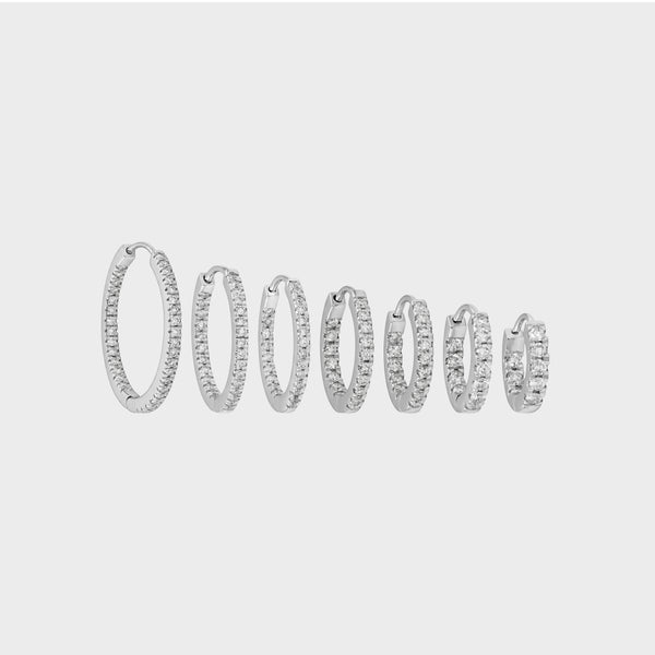 Round Lab Diamond In-Out Hoop Earrings