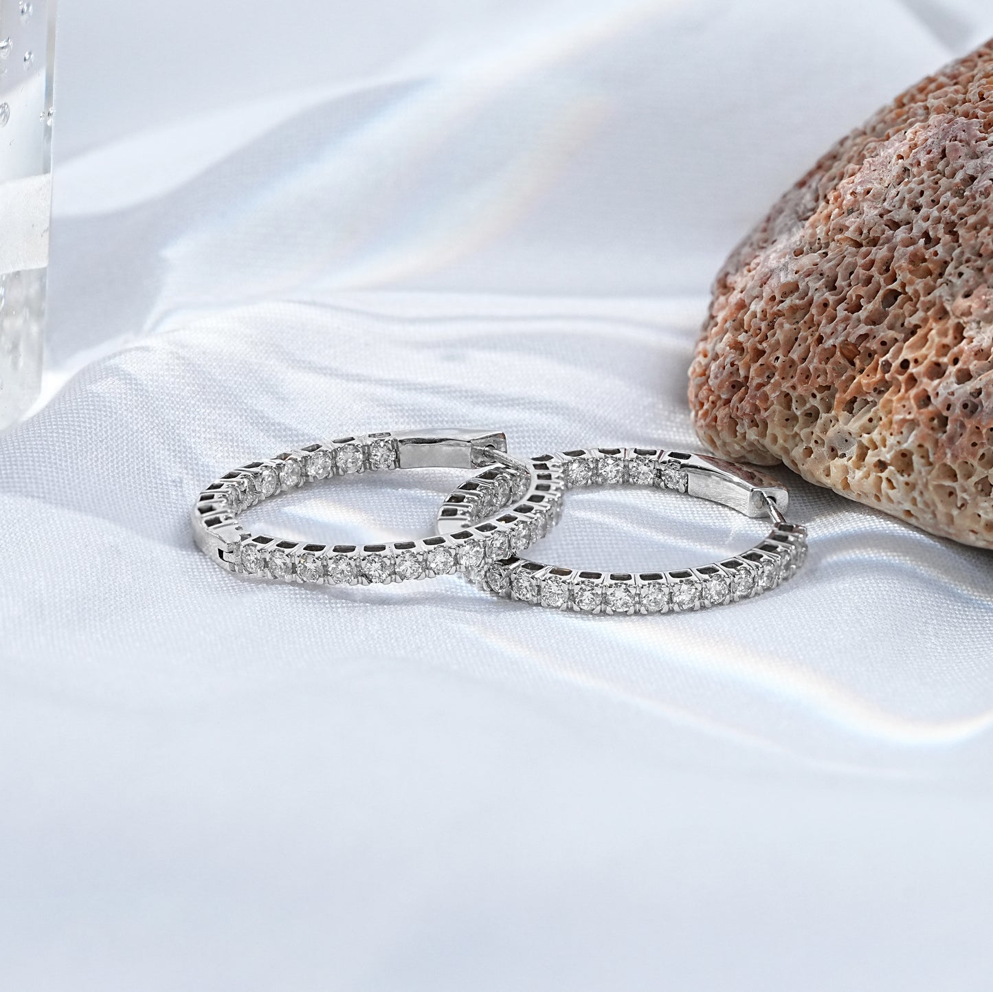 Round Cut Lab Grown Diamond Hoops