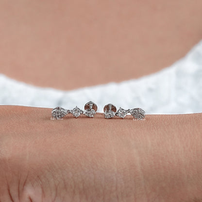 Round Lab Diamond Dangle Drop Earrings