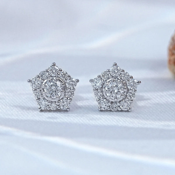 Round Cut Lab Diamond Minimalist Stud Earrings