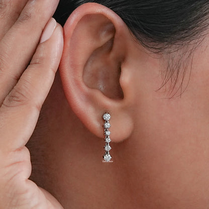 Round Cut Lab Diamond Drop Dangle Earring