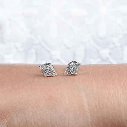 Round Lab Diamond Cluster Stud Earrings