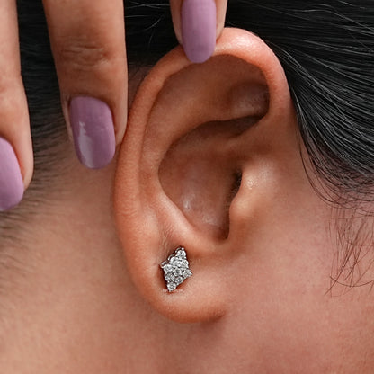 Round Lab Diamond Cluster Stud Earrings