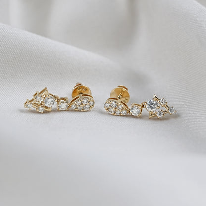 Natural Round Cluster Drop & Dangle Earrings