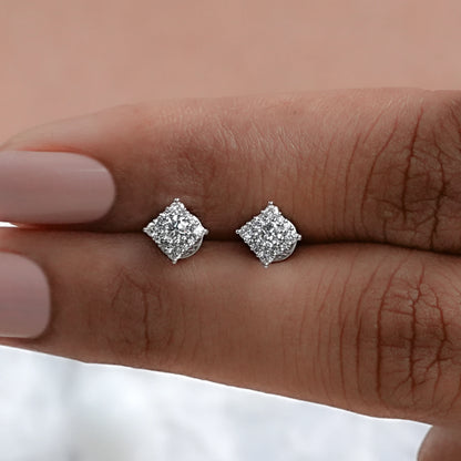 Round Cut Lab Diamond Dainty Stud Earrings