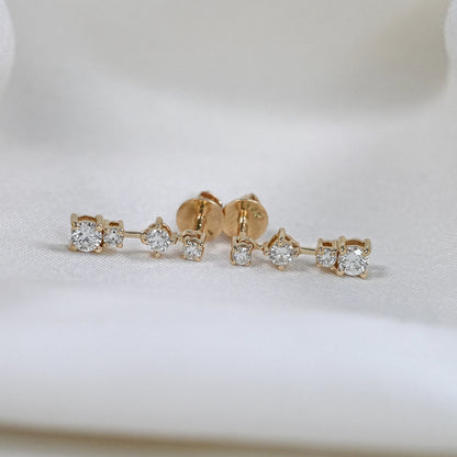 Earth-Mined Round Diamond Dangle Earrings