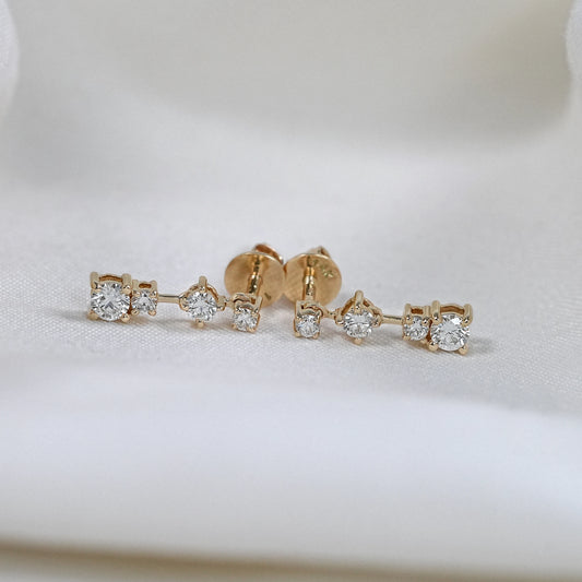 Earth-Mined Round Diamond Dangle Earrings