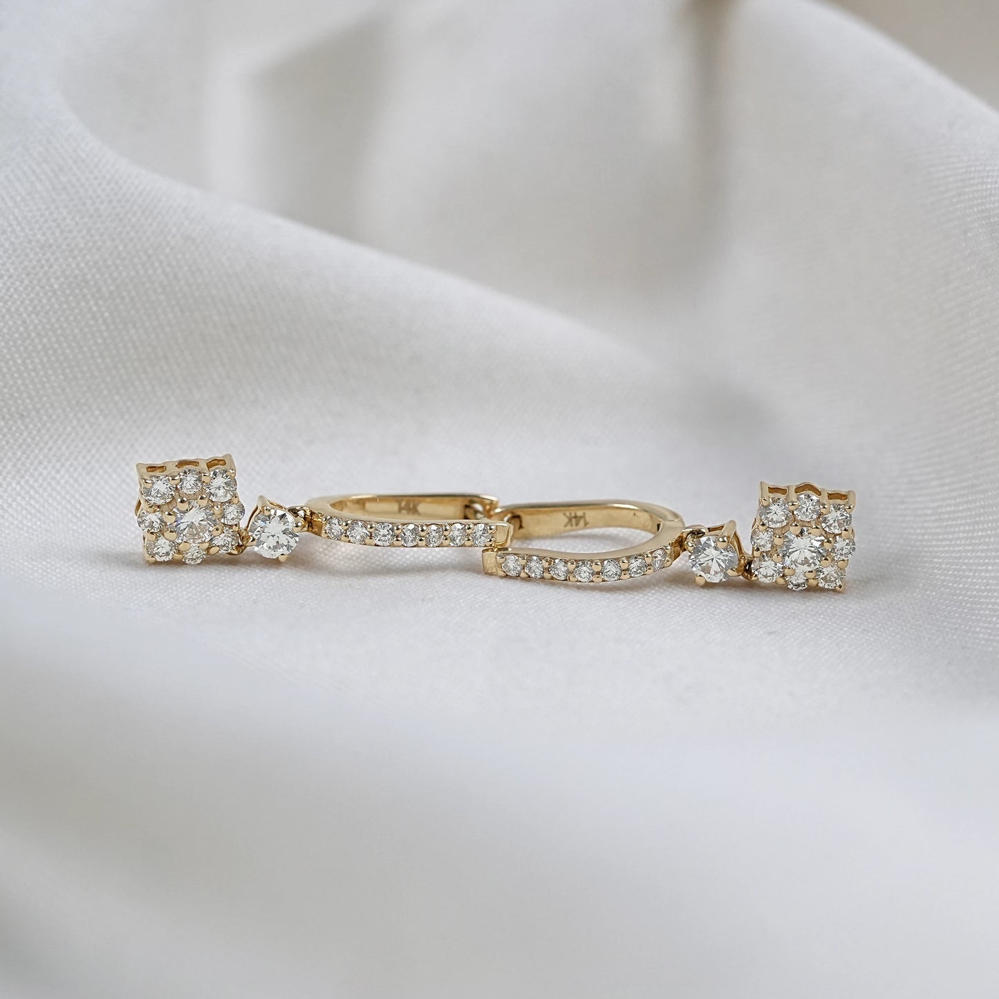 Stunning Round Cut Lab Diamond Drop & Dangle Earrings