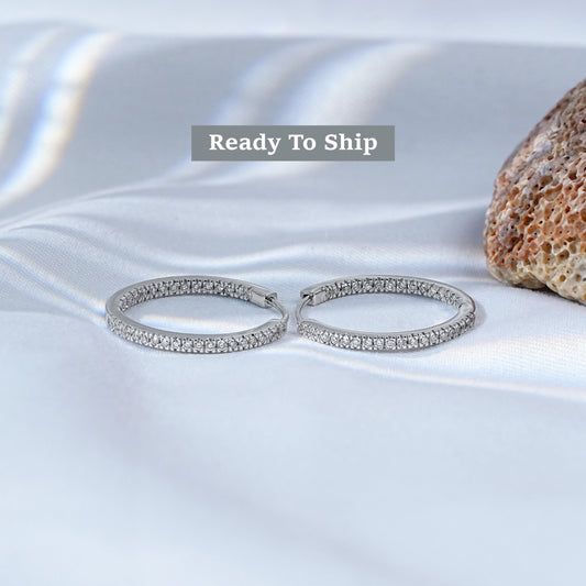 In-Out Round Lab Diamond Hoop Earrings