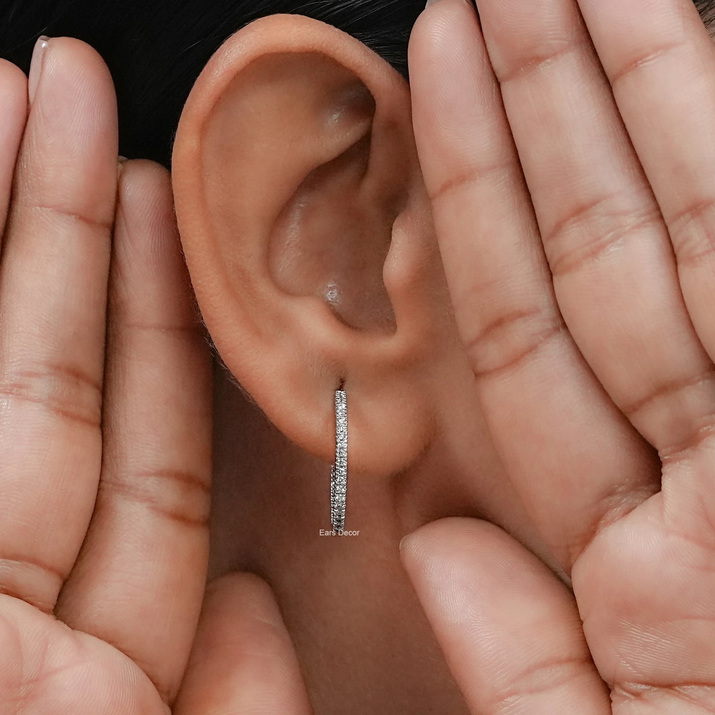 In-Out Round Lab Diamond Hoop Earrings