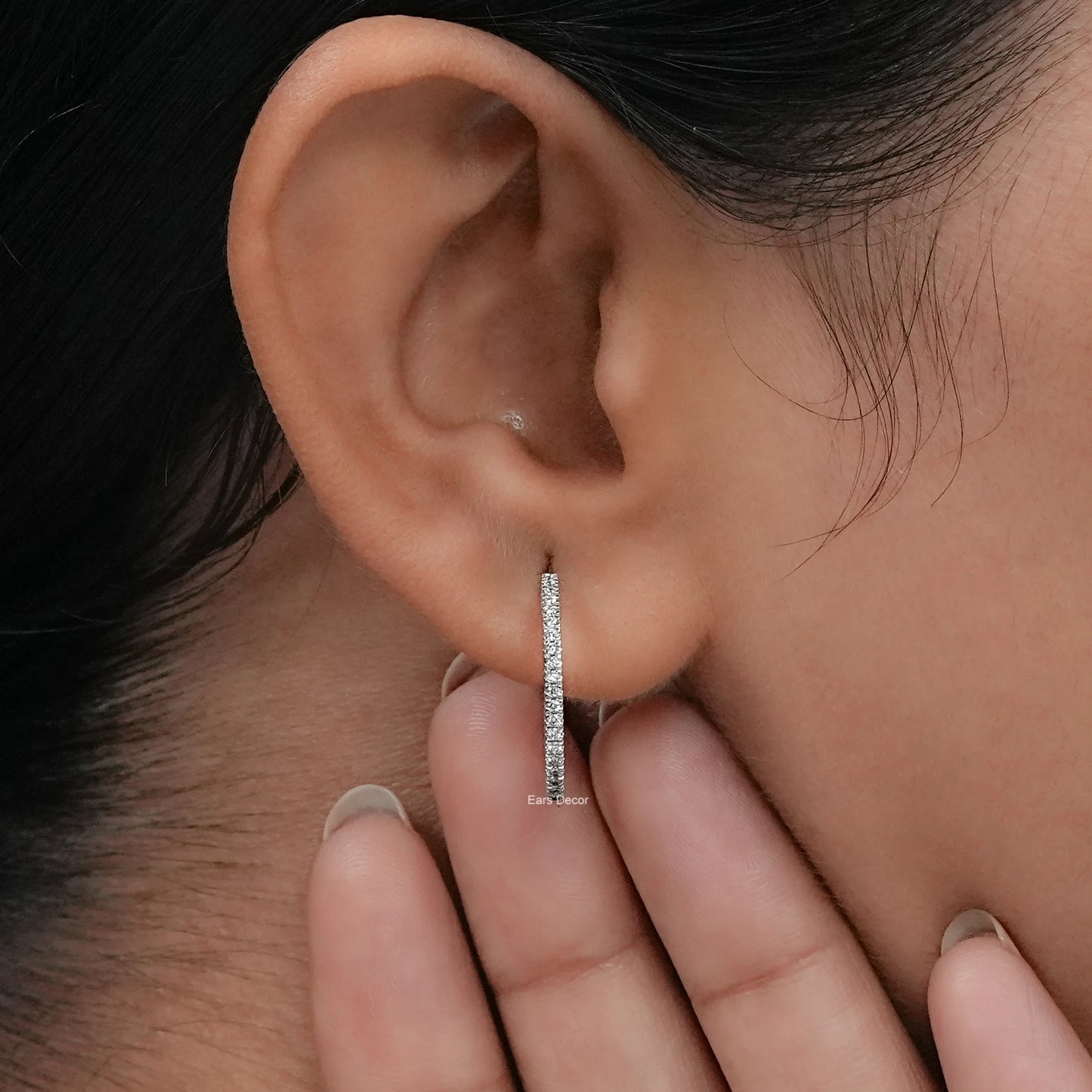 In-Out Round Lab Diamond Hoop Earrings