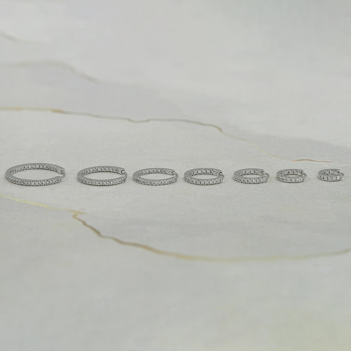 Round Lab Diamond In-Out Hoop Earrings
