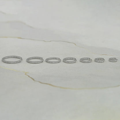 Round Lab Diamond In-Out Hoop Earrings