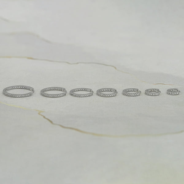Round Lab Diamond In-Out Hoop Earrings