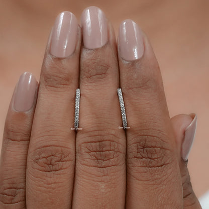Round Lab Diamond In Out Hoop Earrings