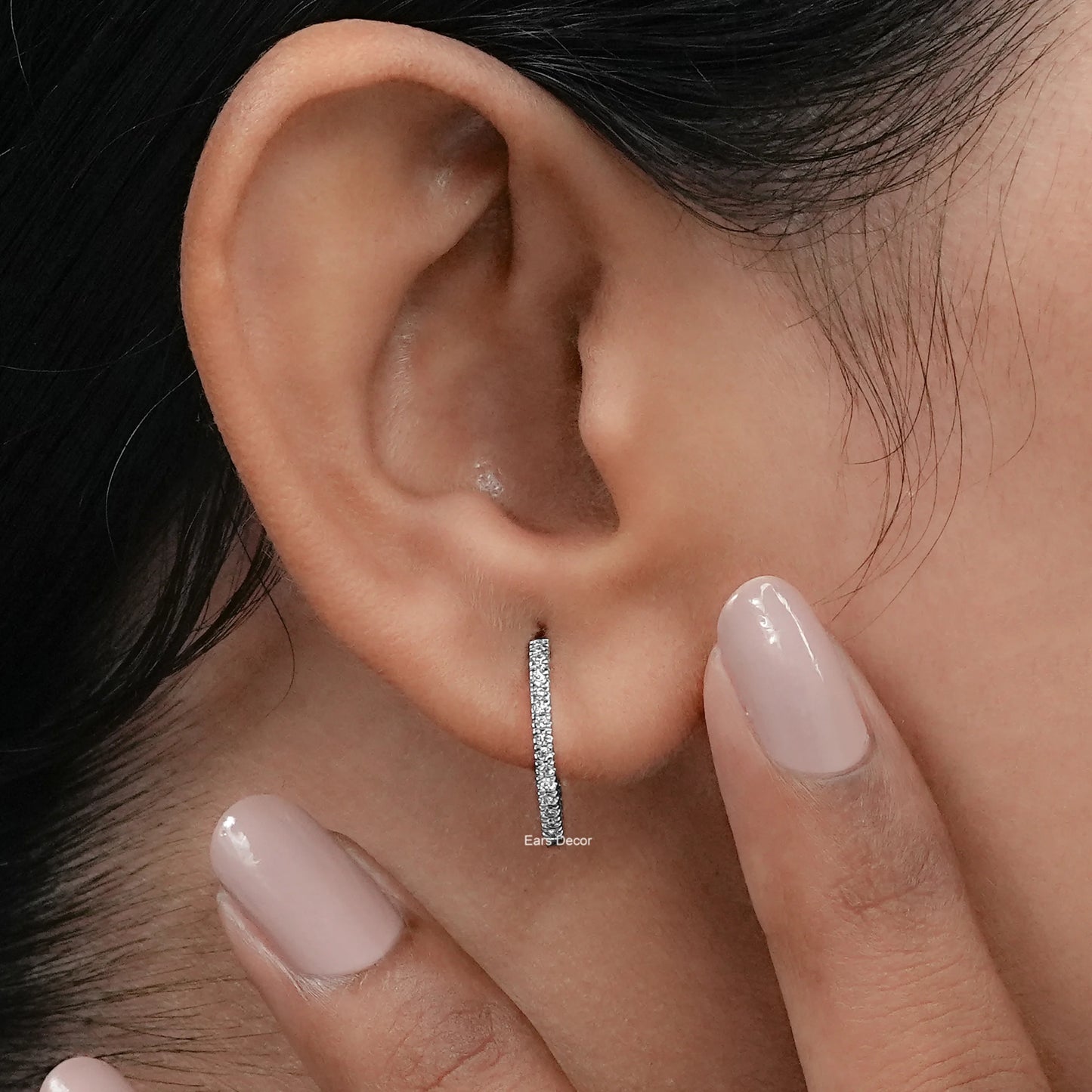 Round Lab Diamond In Out Stud Earrings