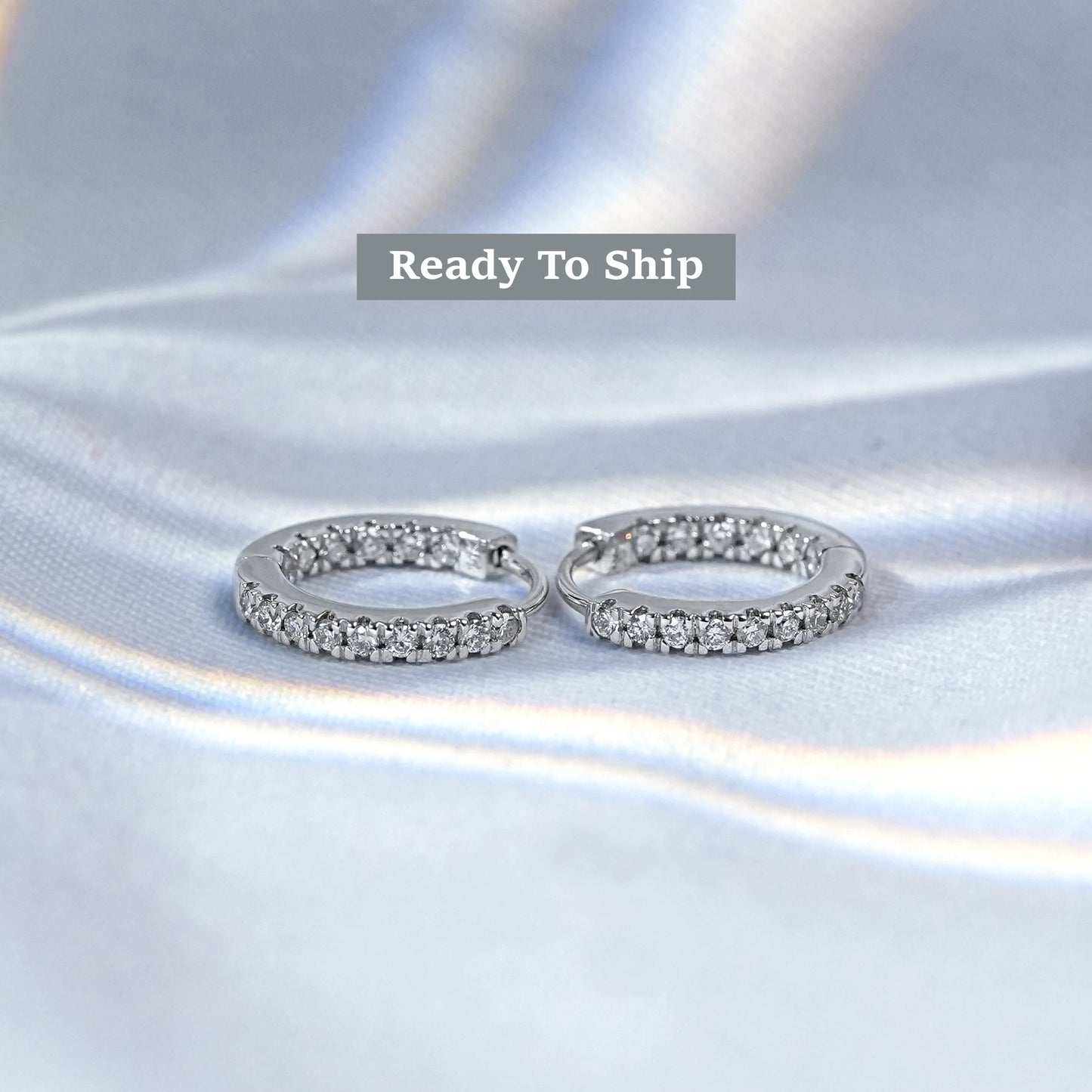 Round Lab Diamond Inside Out Hoop Earrings